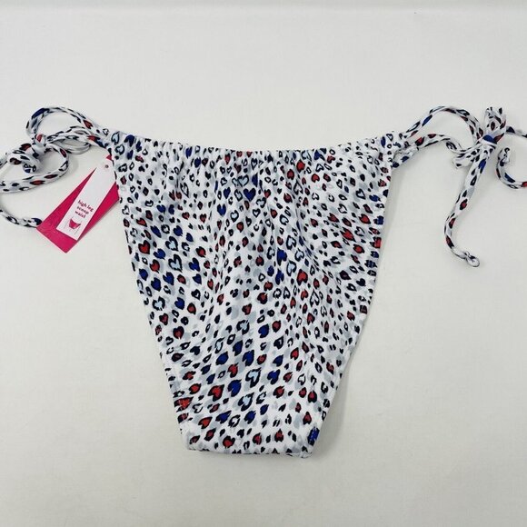 Xhilaration Juniors Large High Leg Scoop String Bikini Bottom Animal Print 1022 - Picture 4 of 8